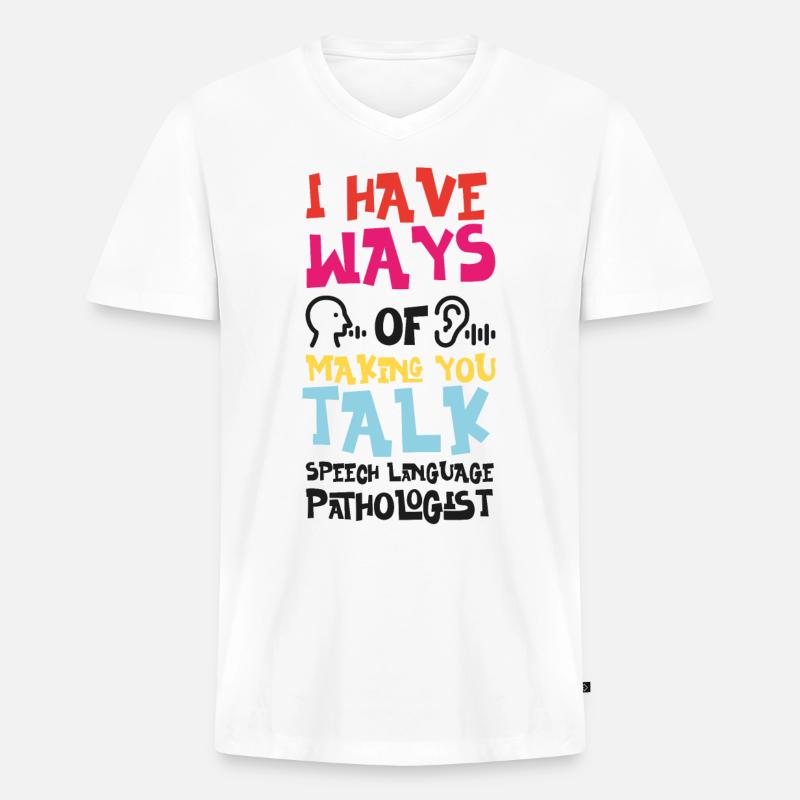 Speech Therapist Therapy Assistant - Männer Premium Bio T-Shirt mit V-Ausschnitt - Weiß