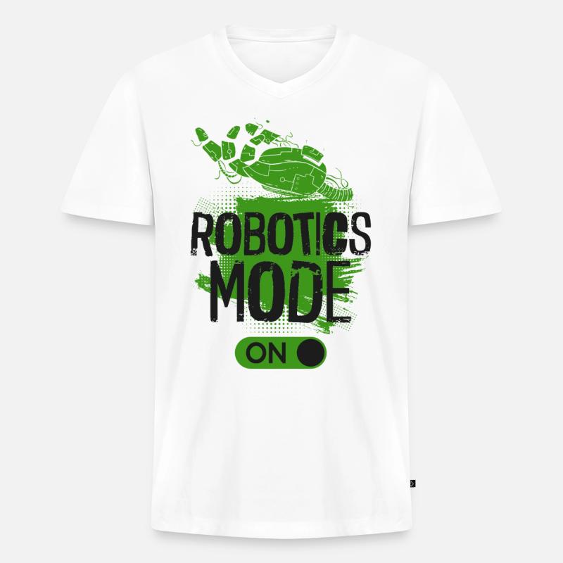 Robot Robotics Engineer Robotics - Männer Premium Bio T-Shirt mit V-Ausschnitt - Weiß