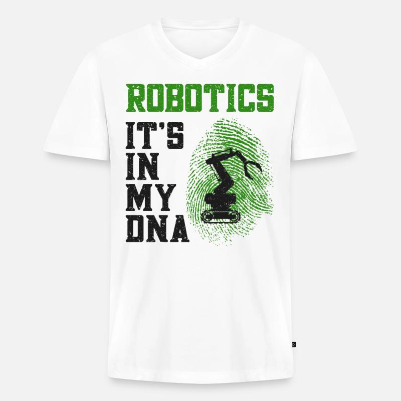 Robot Robotics Engineer Robotics - Männer Premium Bio T-Shirt mit V-Ausschnitt - Weiß
