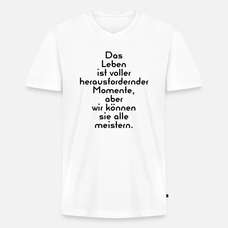 Das Leben - Männer Premium Bio T-Shirt mit V-Ausschnitt - Weiß