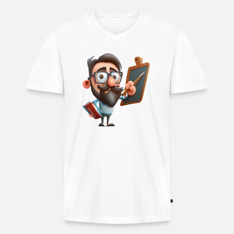 Die Zukunft gestalten - Männer Premium Bio T-Shirt mit V-Ausschnitt - Weiß