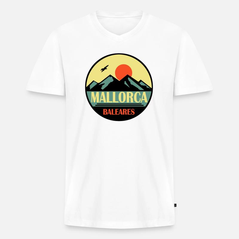 Mallorca Baleares - Männer Premium Bio T-Shirt mit V-Ausschnitt - Weiß