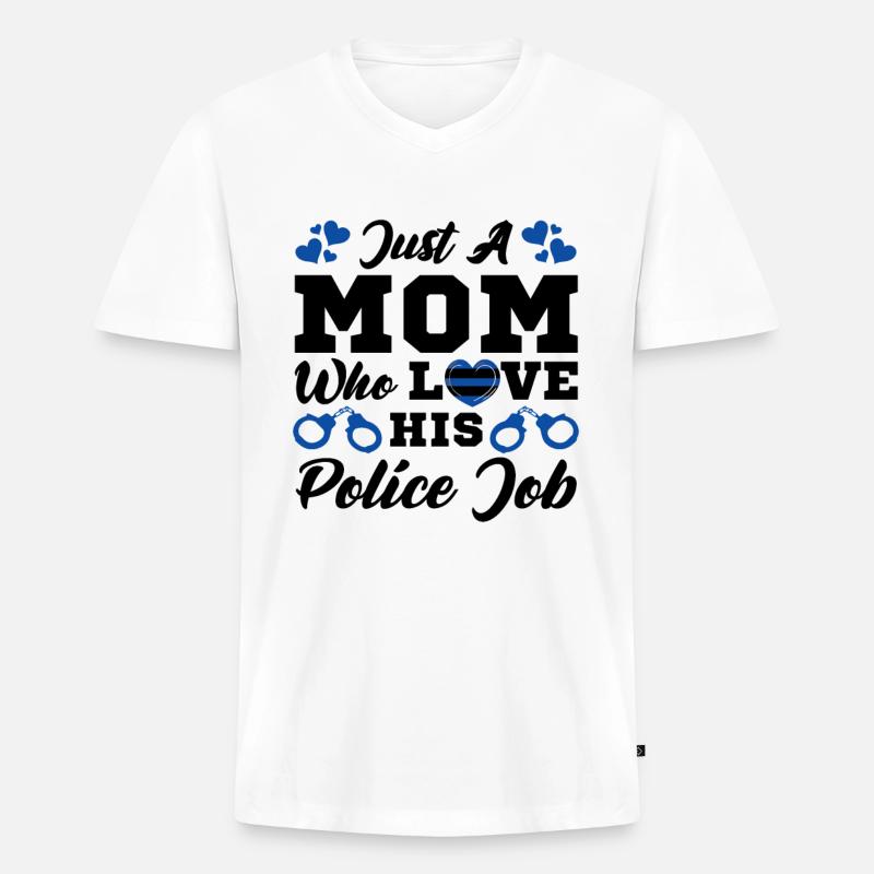 Polizei Polizist Polizeibeamte - Männer Premium Bio T-Shirt mit V-Ausschnitt - Weiß