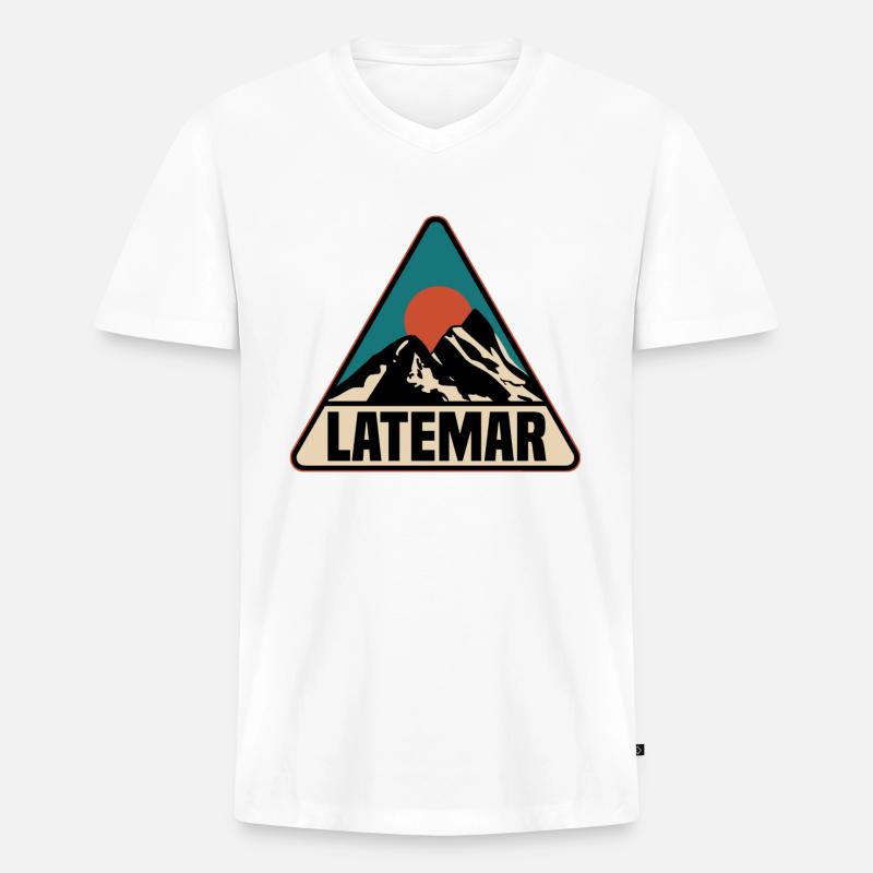 Latemar - Männer Premium Bio T-Shirt mit V-Ausschnitt - Weiß