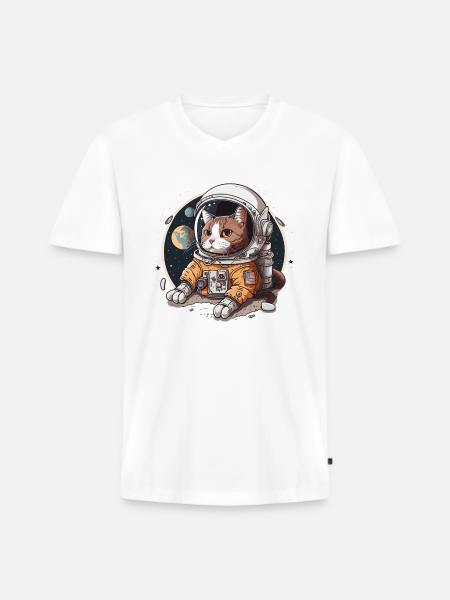 Cosmic Adventure - Men's Premium Organic T-shirt with V-neck - white