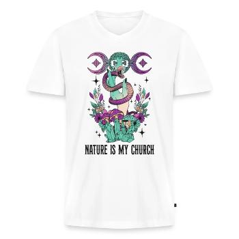 Magisk Halloween design til hekseelskere - Premium økologisk T-shirt med V-hals til mænd - hvid - Foran - Nico (187cm)