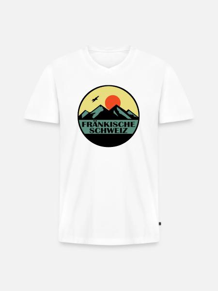 Fränkische Schweiz - Männer Premium Bio T-Shirt mit V-Ausschnitt - Weiß