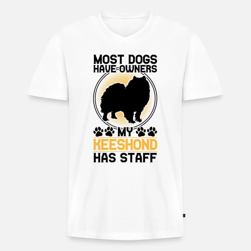 Wolfsspitz has staff German Wolfsspitz - Men's Premium Organic T-shirt with V-neck - white
