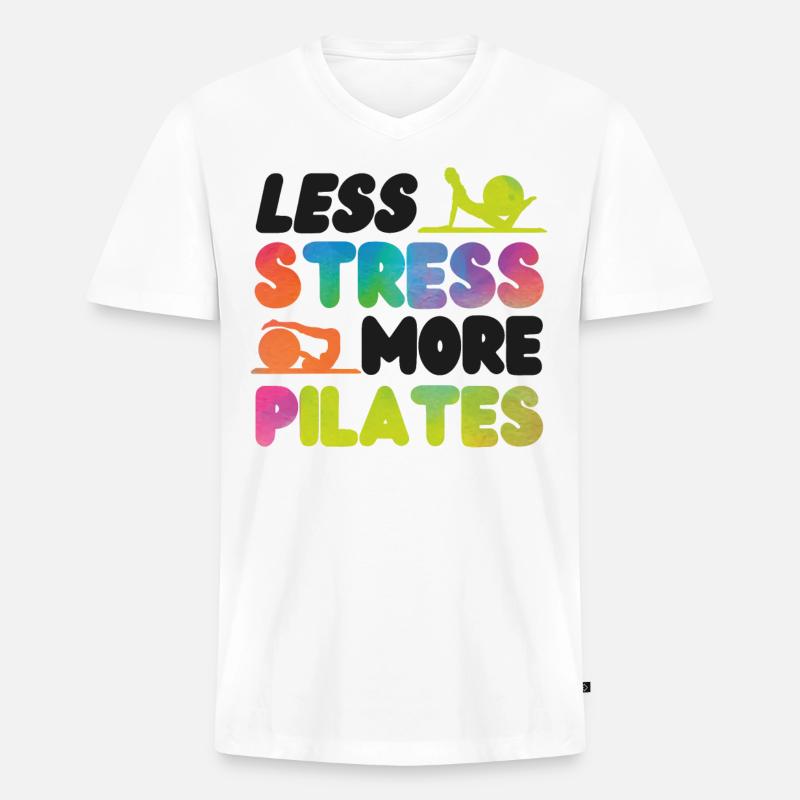 Pilates Instructor Teacher - Männer Premium Bio T-Shirt mit V-Ausschnitt - Weiß