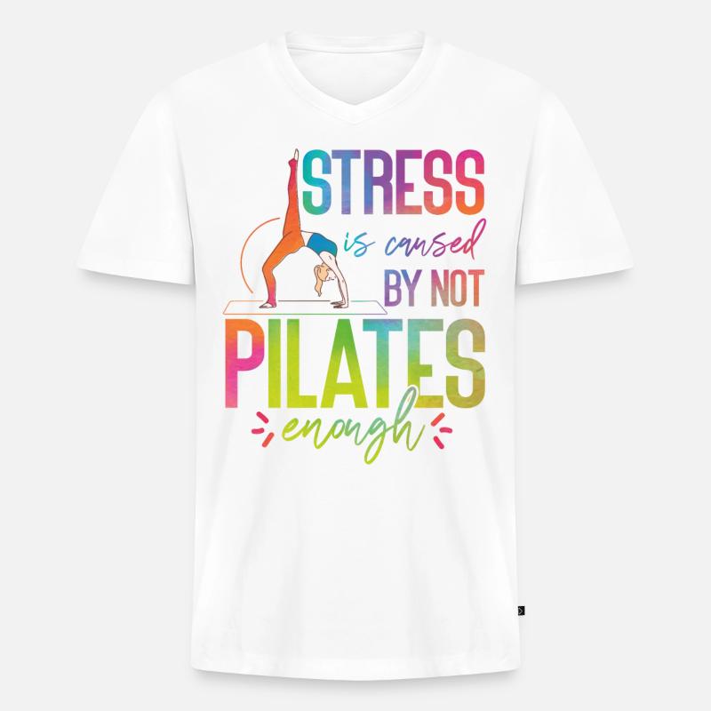 Pilates Instructor Teacher - Männer Premium Bio T-Shirt mit V-Ausschnitt - Weiß