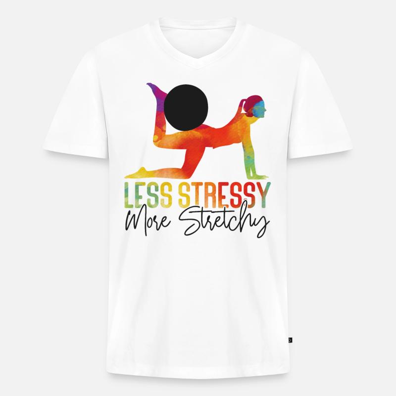Pilates Instructor Teacher Pun - Männer Premium Bio T-Shirt mit V-Ausschnitt - Weiß