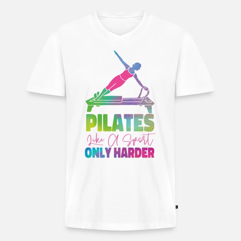 Pilates Instructor Teacher - Männer Premium Bio T-Shirt mit V-Ausschnitt - Weiß