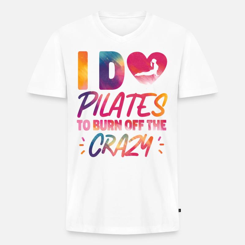 Pilates Instructor Teacher - Männer Premium Bio T-Shirt mit V-Ausschnitt - Weiß