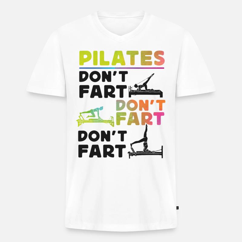 Pilates Instructor Teacher - Männer Premium Bio T-Shirt mit V-Ausschnitt - Weiß