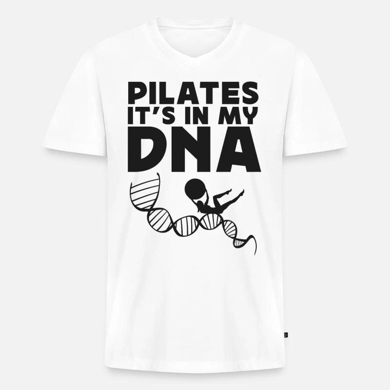 Pilates Instructor Teacher Pilates - Männer Premium Bio T-Shirt mit V-Ausschnitt - Weiß