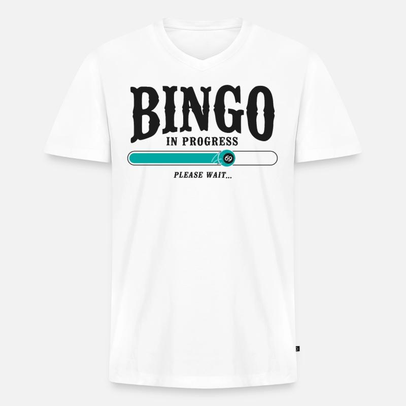 Bingo Player Bingo In Progress - Männer Premium Bio T-Shirt mit V-Ausschnitt - Weiß