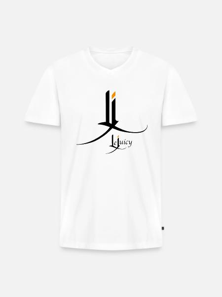 Le Juicy - T-shirt encolure en V Premium bio Homme - blanc
