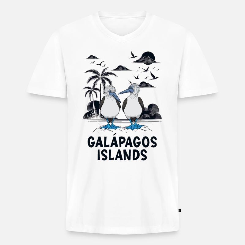 Galápagos Islands - Männer Premium Bio T-Shirt mit V-Ausschnitt - Weiß