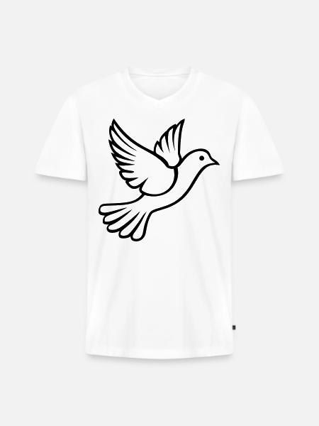 Colombe - T-shirt encolure en V Premium bio Homme - blanc