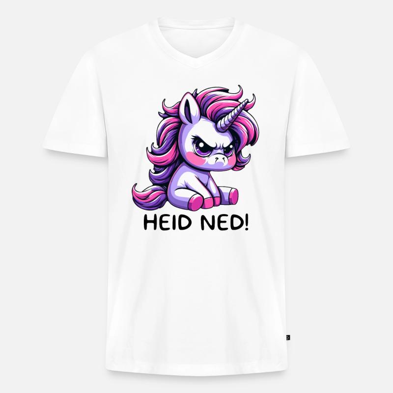 Heid Ned - Männer Premium Bio T-Shirt mit V-Ausschnitt - Weiß