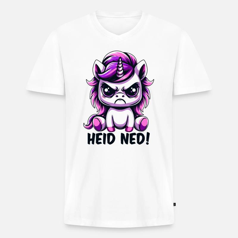 Heid Ned - Männer Premium Bio T-Shirt mit V-Ausschnitt - Weiß