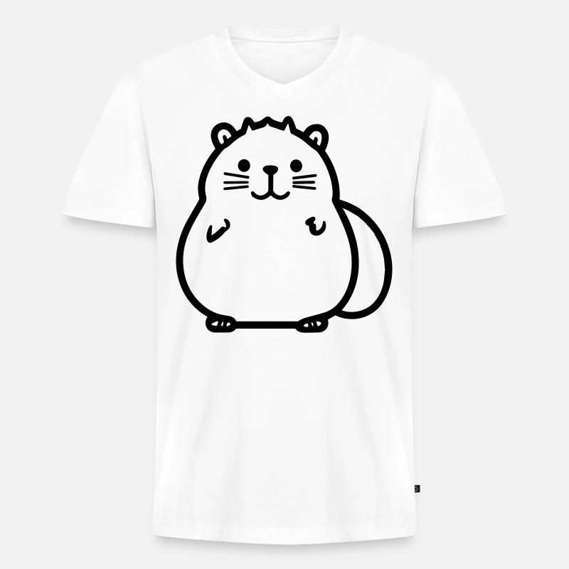 Murmeltier - Männer Premium Bio T-Shirt mit V-Ausschnitt - Weiß