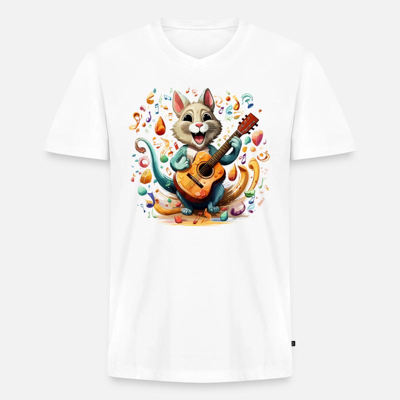 Der nussige Maraca-Shaker - Männer Premium Bio T-Shirt mit V-Ausschnitt - Weiß