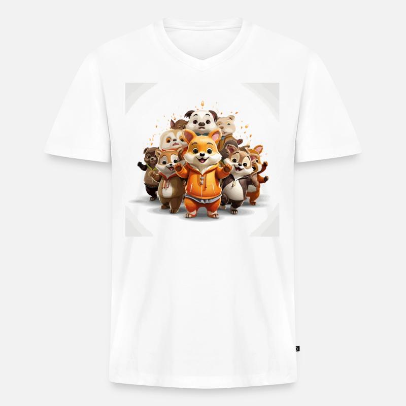 Der Kreis der Freude - Männer Premium Bio T-Shirt mit V-Ausschnitt - Weiß
