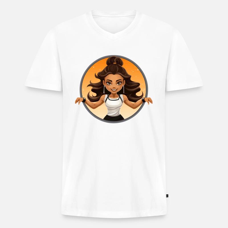 Anmut in der Luft - Männer Premium Bio T-Shirt mit V-Ausschnitt - Weiß