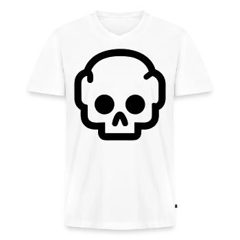 Skull - Men's Premium Organic T-shirt with V-neck - white - Front - Nico (187cm)