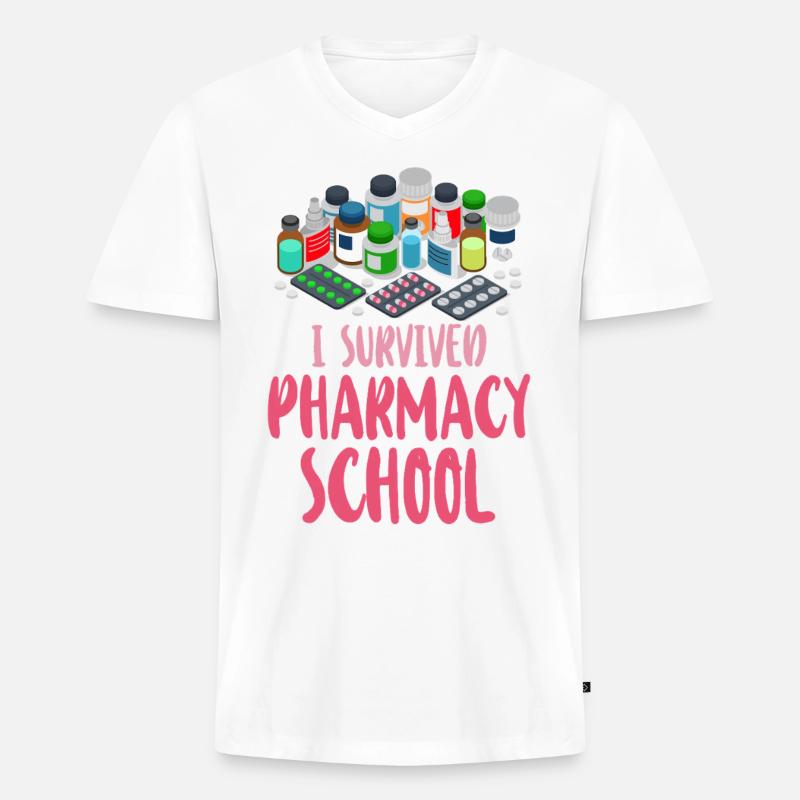 Pharmacy Tech Technician - Männer Premium Bio T-Shirt mit V-Ausschnitt - Weiß