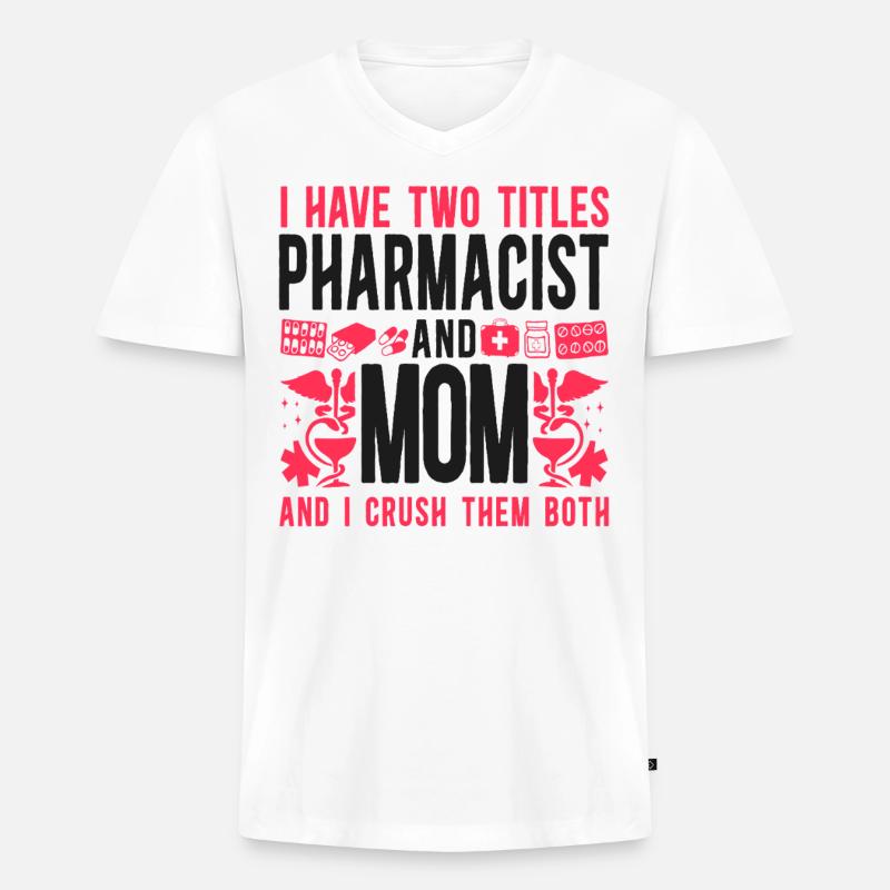 Pharmacy Tech Technician - Männer Premium Bio T-Shirt mit V-Ausschnitt - Weiß