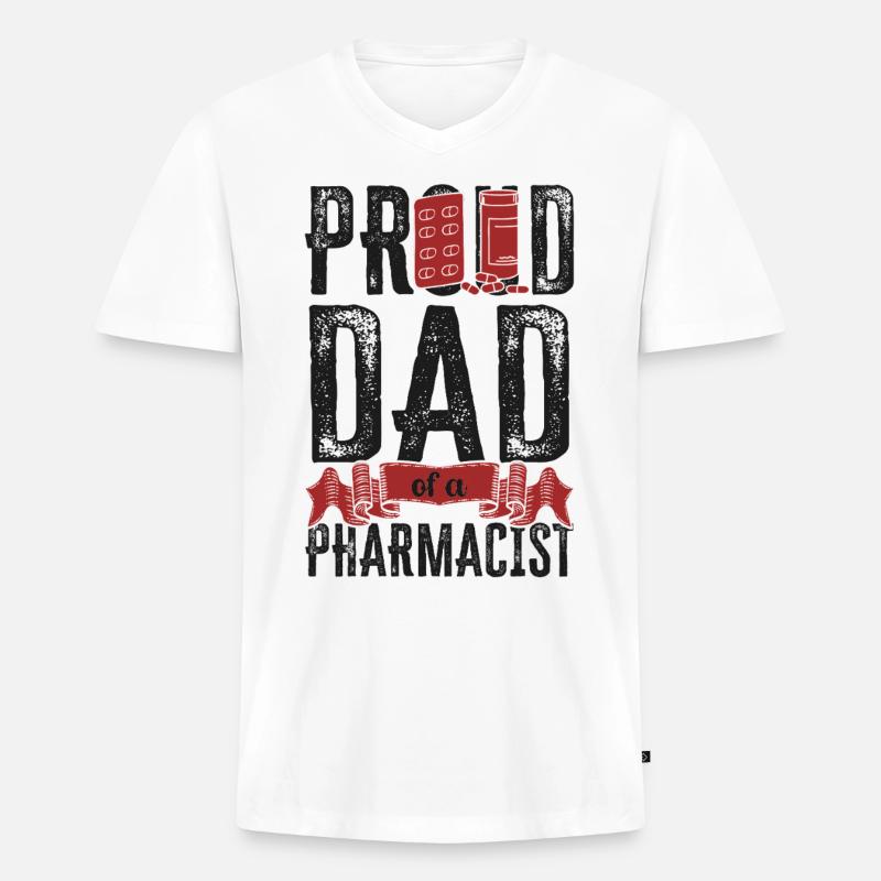 Pharmacy Tech Technician - Männer Premium Bio T-Shirt mit V-Ausschnitt - Weiß
