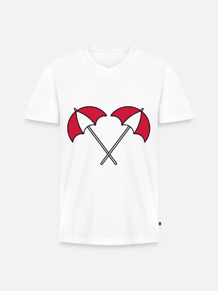 Parasol pattern summer - Men's Premium Organic T-shirt with V-neck - white