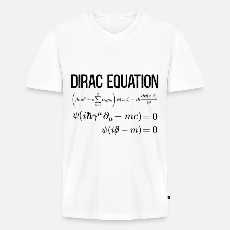 Dirac Equation Mathematisch-relativistische - Männer Premium Bio T-Shirt mit V-Ausschnitt - Weiß