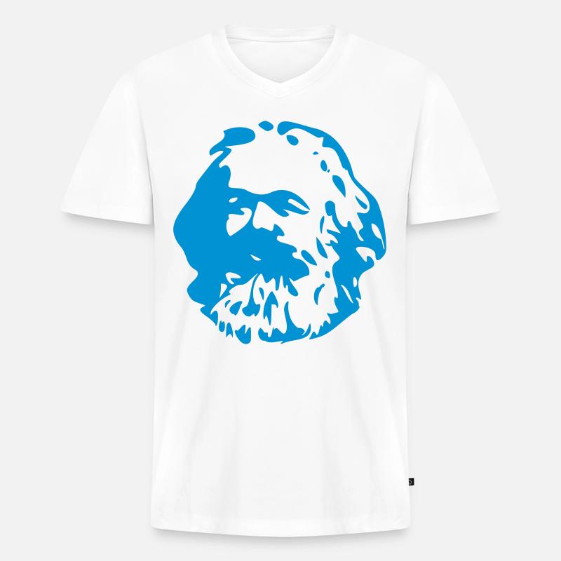 marx - Männer Premium Bio T-Shirt mit V-Ausschnitt - Weiß