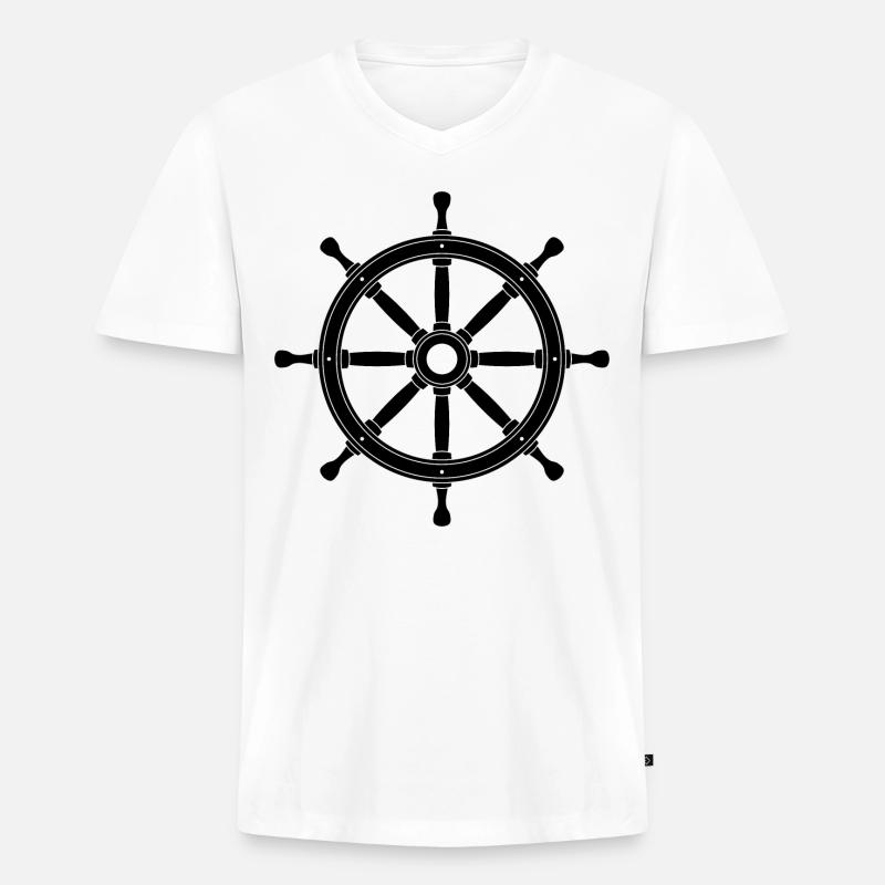 ROR ROR ROR ROR - Premium økologisk T-shirt med V-hals til mænd - hvid