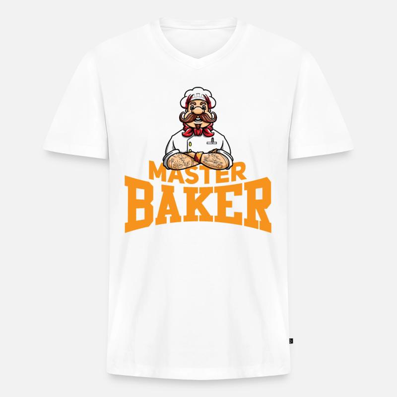 Baker Baking Master Baker Bakery - Men's Premium Organic T-shirt with V-neck - white