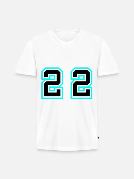 22 Number symbol - Men's Premium Organic T-shirt with V-neck - white