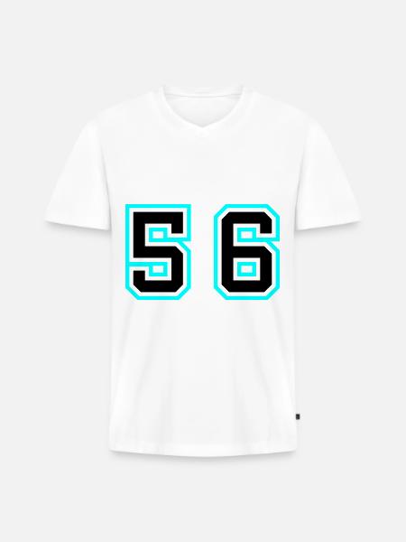 56 Number Symbol - Men's Premium Organic T-shirt with V-neck - white
