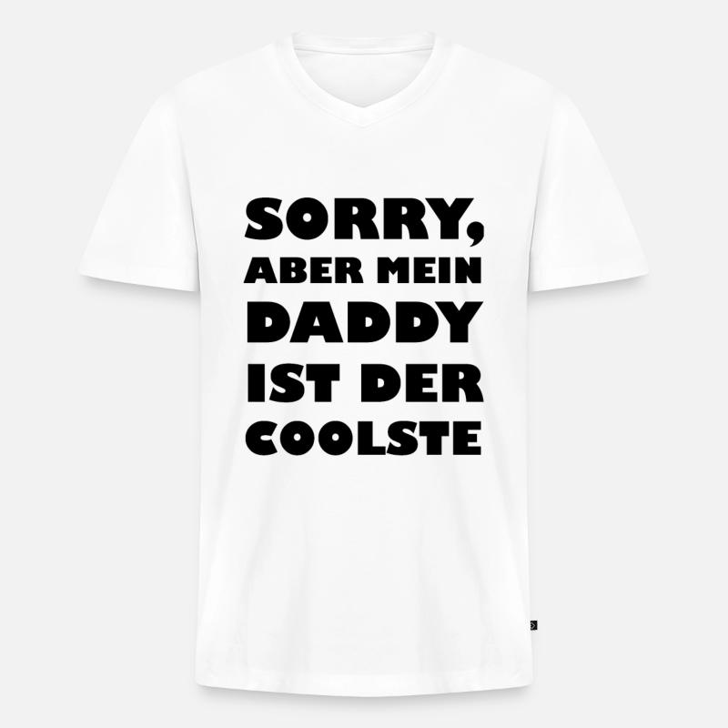 Coolster Daddy - Männer Premium Bio T-Shirt mit V-Ausschnitt - Weiß