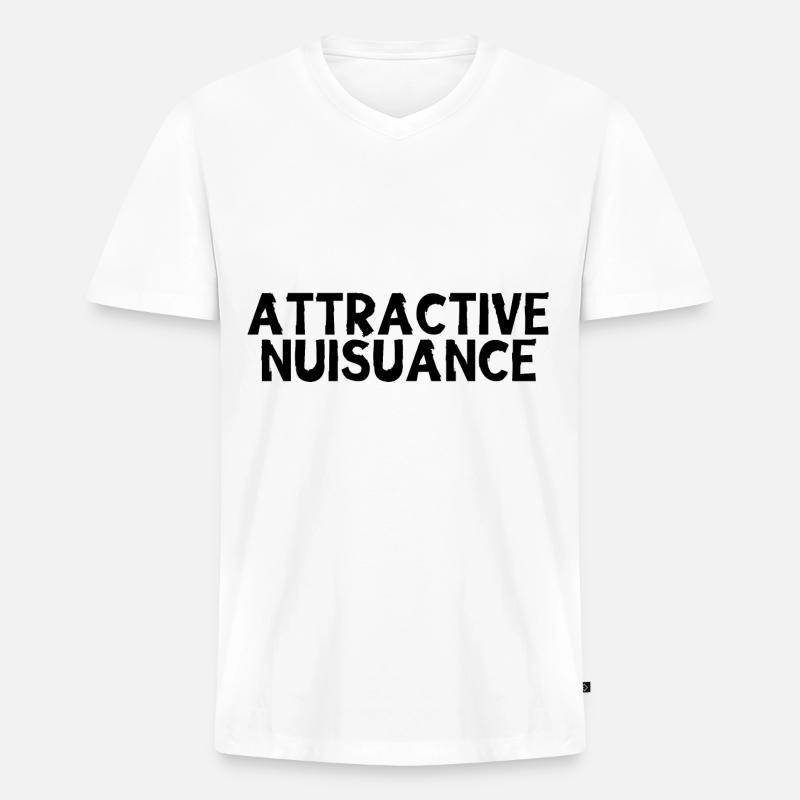 Attractive Nuisance 2 - Männer Premium Bio T-Shirt mit V-Ausschnitt - Weiß