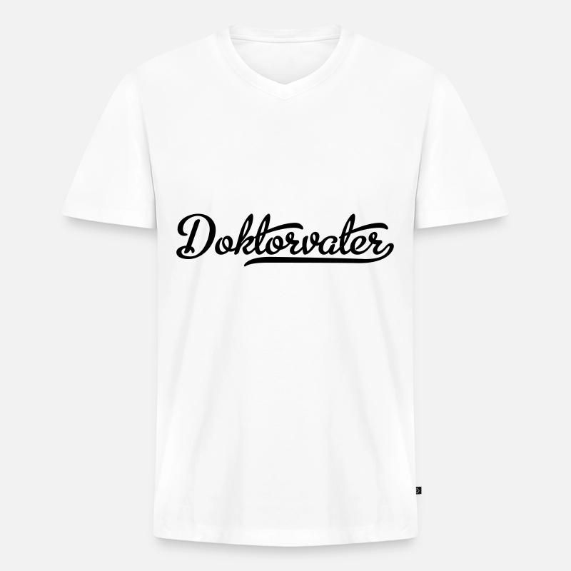 doktorvater - Männer Premium Bio T-Shirt mit V-Ausschnitt - Weiß