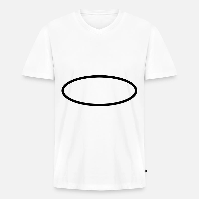 Oval Kreis Symbole - Männer Premium Bio T-Shirt mit V-Ausschnitt - Weiß