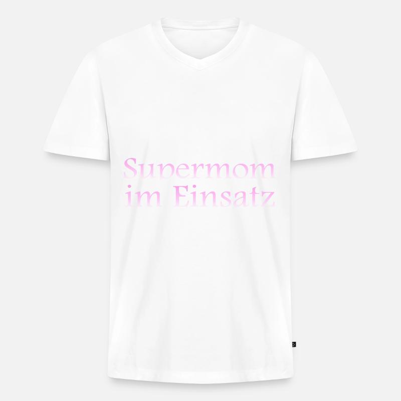 Supermom im Einsatz - Männer Premium Bio T-Shirt mit V-Ausschnitt - undefined