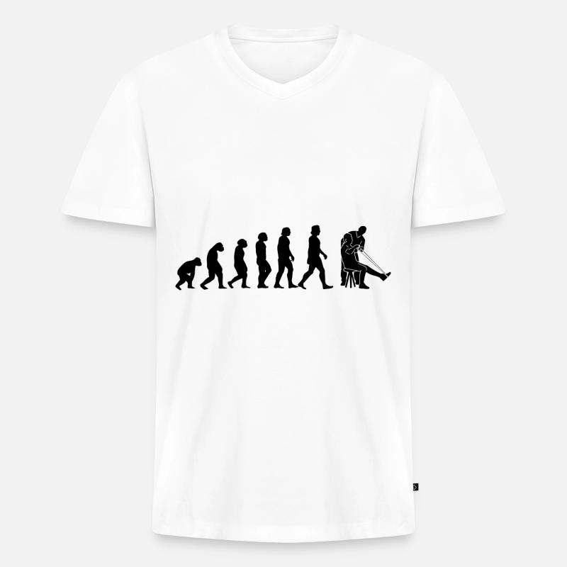 Fysioterapi Fysioterapi - Premium økologisk T-shirt med V-hals til mænd - hvid