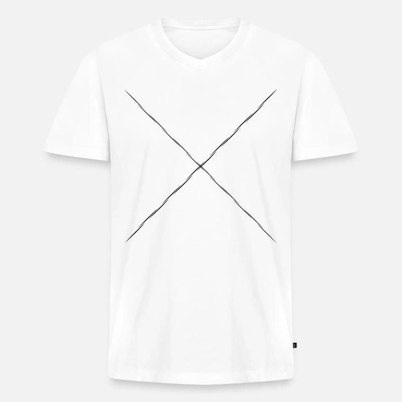 Zeichen Symbol - Männer Premium Bio T-Shirt mit V-Ausschnitt - Weiß