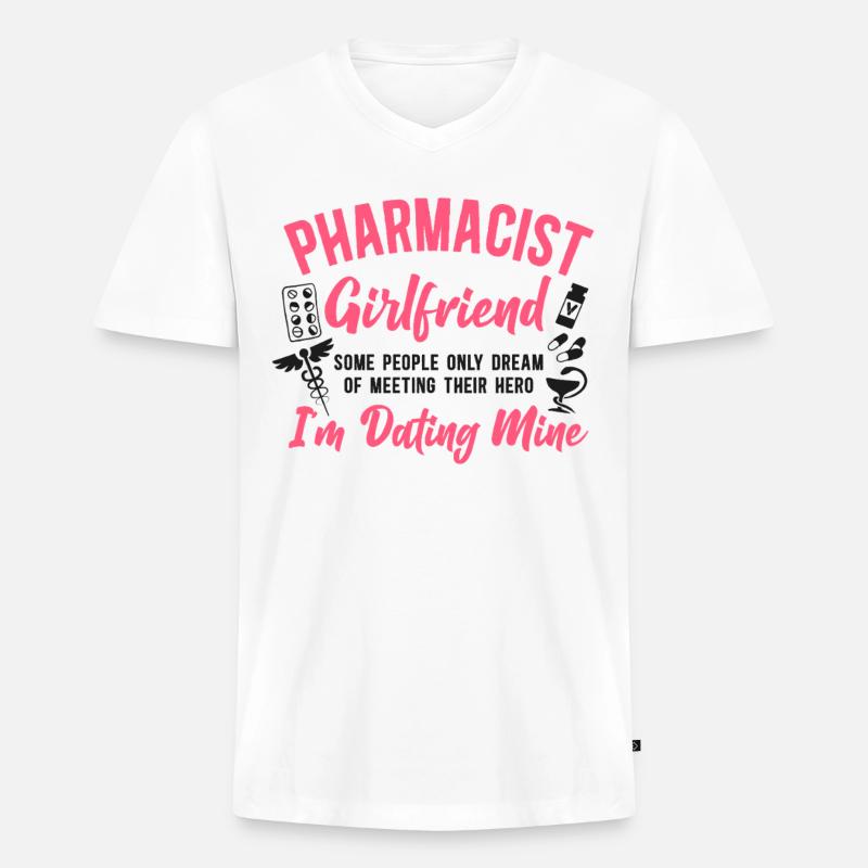 Pharmacy Tech Technician - Männer Premium Bio T-Shirt mit V-Ausschnitt - Weiß