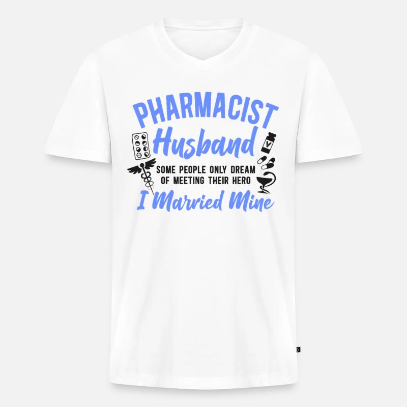 Pharmacy Tech Technician - Männer Premium Bio T-Shirt mit V-Ausschnitt - Weiß