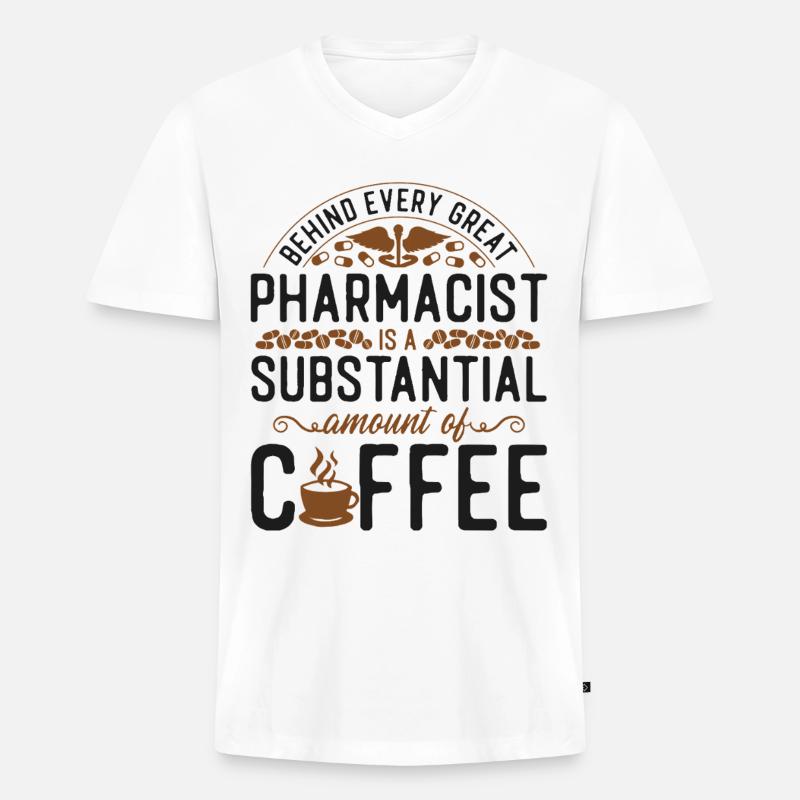 Pharmacy Tech Technician - Männer Premium Bio T-Shirt mit V-Ausschnitt - Weiß